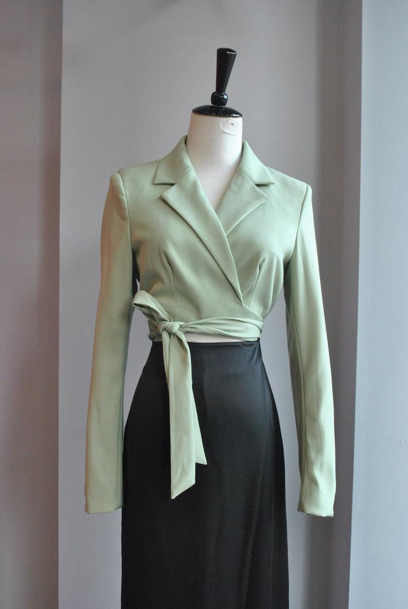 SAGE GREEN CROPPED JACKET