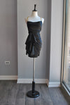 BLACK MINI PARTY DRESS WITH OPEN BACK AND CHAIN DETAIL