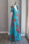 TEAL AND RED SUMMER MAXI DRESS