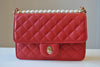 RED GUILTED CROSSBODY BAG WITH PEARL DETAIL