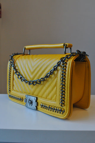 MUSTARD LEATHER HANDBAG