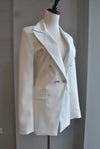 WHITE BLAZER WITH GOLD BUTTONS
