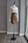 WHITE BLOUSE WITH LACE SLEEVES