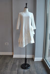 CLEARANCE - WHITE TUNIC DRESS WITH RUFFLE