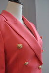 CORAL COLOR CROPPED DOUBLE BREASTED BLAZER