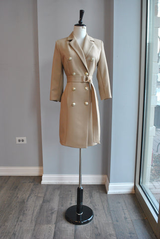 CLEARANCE - OATMEAL JACKET DRESS WITH OPEN BACK