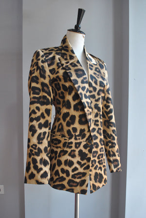 CHEETAH PRINT SILKY BLAZER