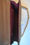 SMALL BEIGE QUILTED HANDBAG WITH PEARLS