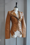 CARAMEL FAUX LEATHERR JACKET