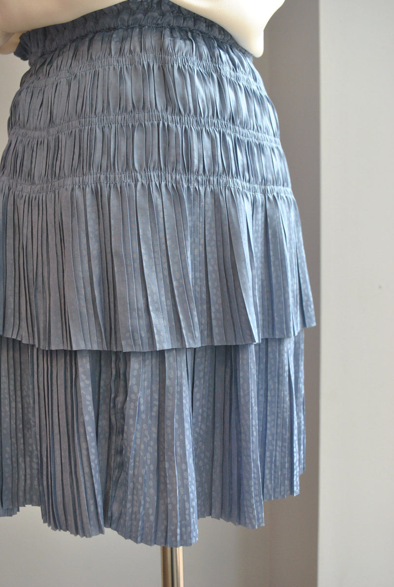 PERIWINKLE MINI SKIRT WITH ELASTIC WAIST