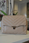 CARAMEL FAUX CROCODILE LEATHER CLUTCH / CROSSBODY HANDBAG