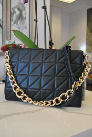 CARAMEL FAUX CROCODILE LEATHER CLUTCH / CROSSBODY HANDBAG