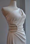 WHITE EVENING LONG GOWN WITH CRYSTALS