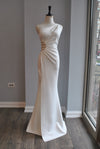 WHITE EVENING LONG GOWN WITH CRYSTALS