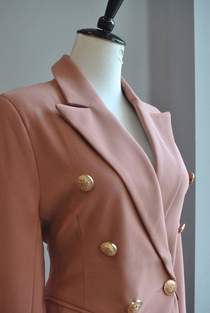 COFFEE COLOR DOUBLE BREASTED BLAZER