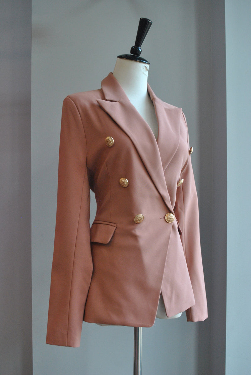 COFFEE COLOR DOUBLE BREASTED BLAZER