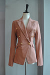 COFFEE COLOR DOUBLE BREASTED BLAZER