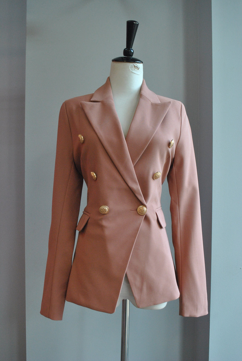 COFFEE COLOR DOUBLE BREASTED BLAZER