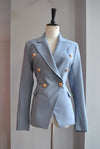 DUSTY BLUE DOUBLE BREASTED BLAZER