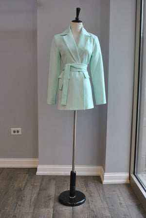 MINT BLAZER WITH A BELT