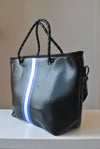 BLACK FAUX LEATHER SATCHEL / CROSSBODY BACK WITH CHAIN DETAILS