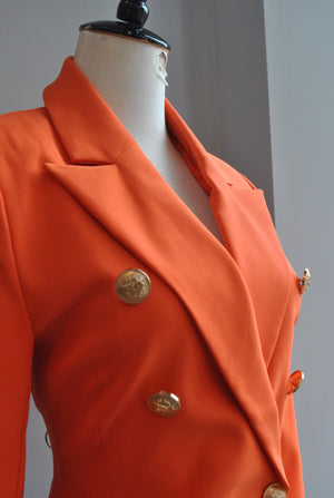 NEON ORANGE DOUBLE BREASTED BLAZER
