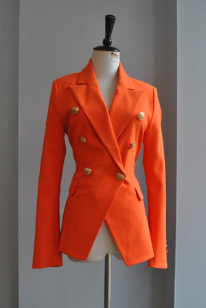 NEON ORANGE DOUBLE BREASTED BLAZER