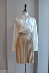 CLEARANCE - CAPPUCCINO FAUX LEATHER PLEATED SKIRT