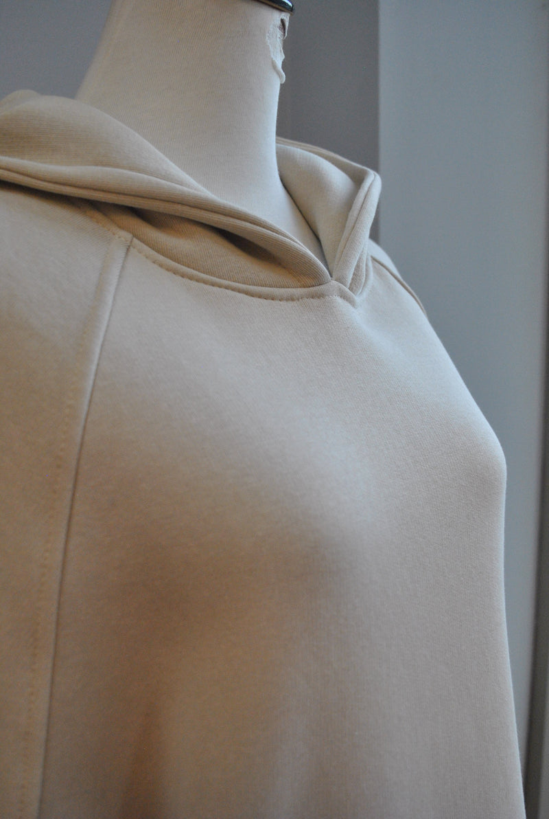 BEIGE SWEATSHIRT WITH A HOODIE
