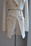 WHITE SET OF SHORTS AND CROPPED BLAZER