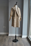 BEIGE AND WHITE PRINT ALPAKA COAT