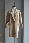 BEIGE AND WHITE PRINT ALPAKA COAT