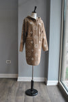 TAUPE ALPAKA COAT WITH A HOODIE