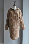 TAUPE ALPAKA COAT WITH A HOODIE