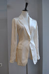 OFF WHITE SATIN BOYFRIEND STYLE BLAZER