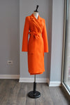 ORANGE SIMPLE SPRING COAT WITH A BELT