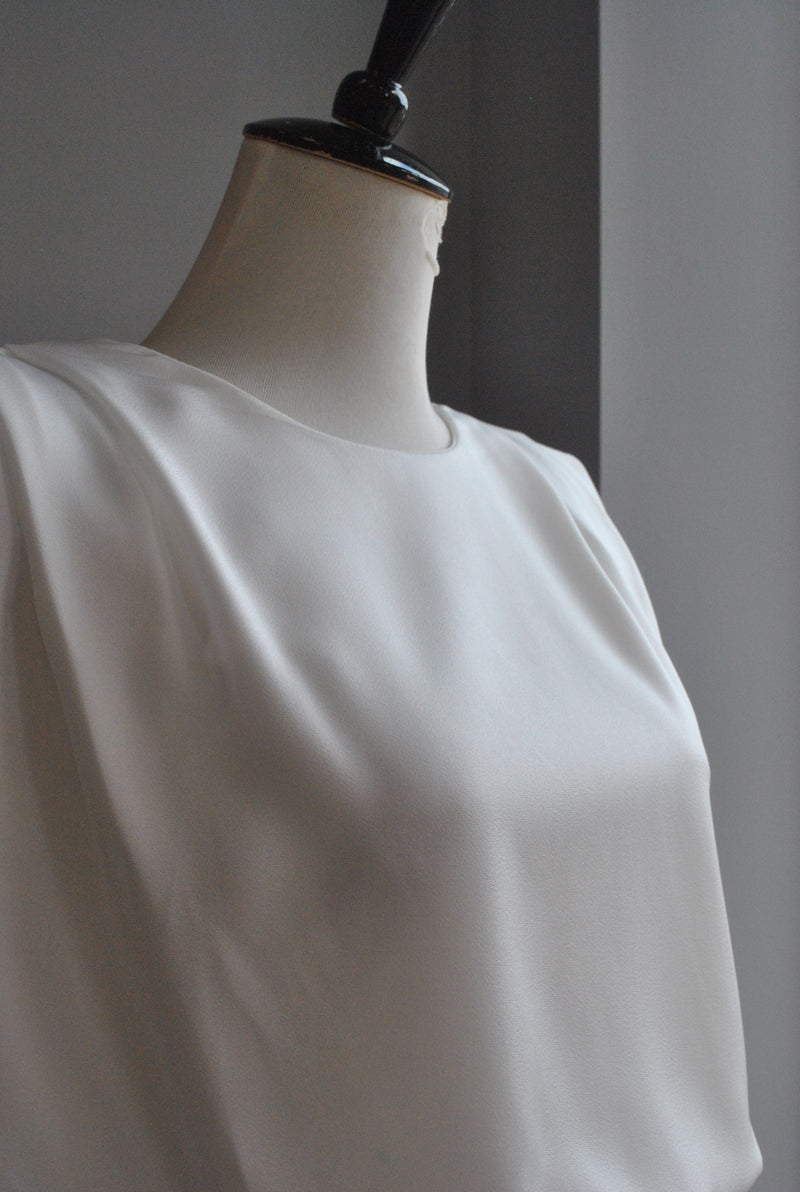 CLEARANCE - WHITE SILKY MINI DRESS