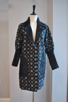 BLACK  AND WHITE ALPAKA COAT