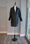 BLACK  AND WHITE ALPAKA COAT