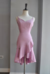 LAVENDER PINK SUMMER DRESS WITH RUFFLES