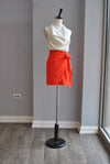 ORANGE MINI SKIRT WITH SIDE TIE