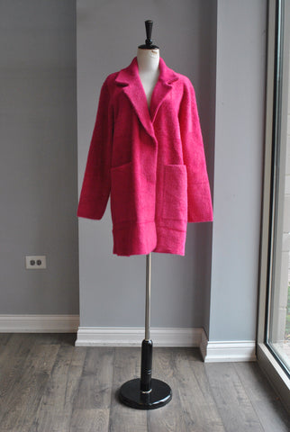 CLEARANCE - OATMEAL COLOR WOOL WRAP COAT WITH A BELT
