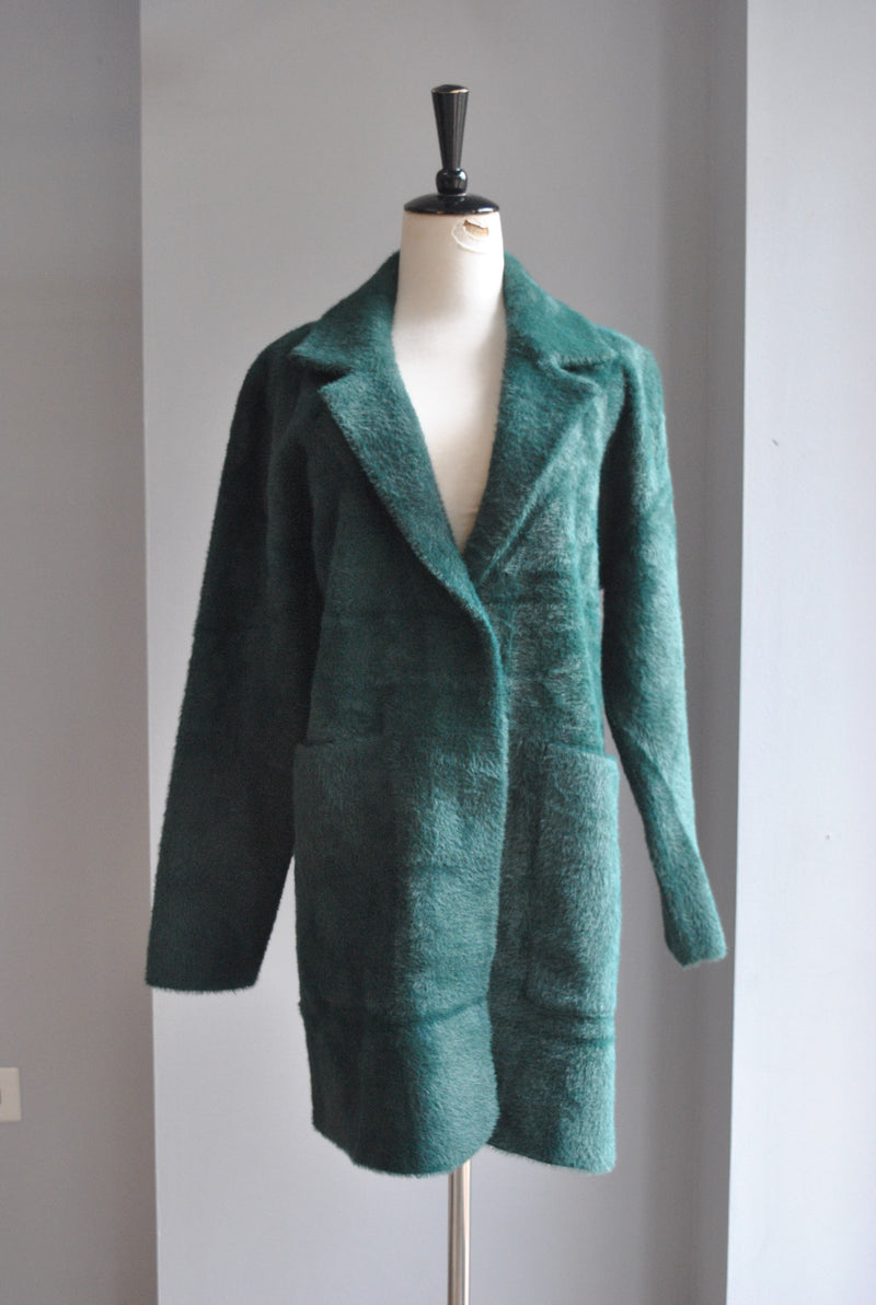 EMERALD GREEN SIMPLE ALPAKA COAT
