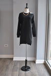 BLACK TUNIC DRESS WITH GOLD CHAIN