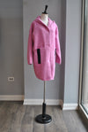 CANDY PINK CASUAL ALPAKA COAT WITH A HOODIE