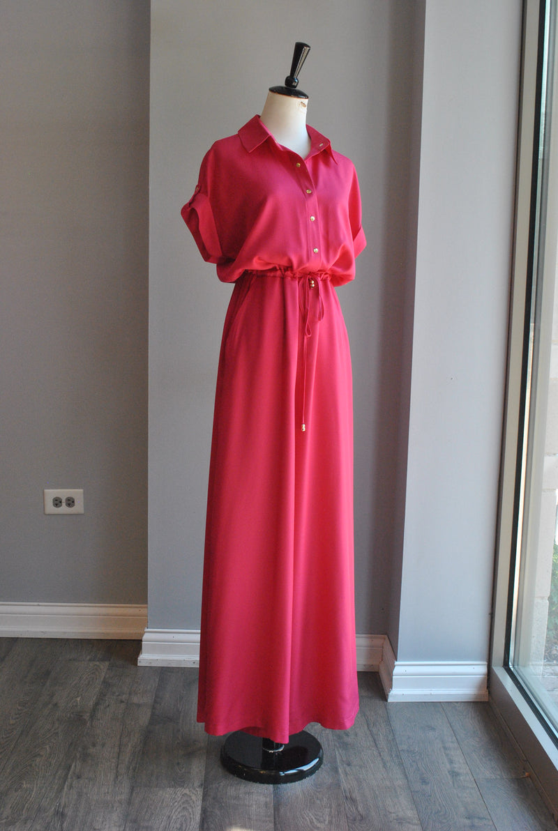 FUCHSIA PINK JUMPSUIT WITH SIDE POCKETS