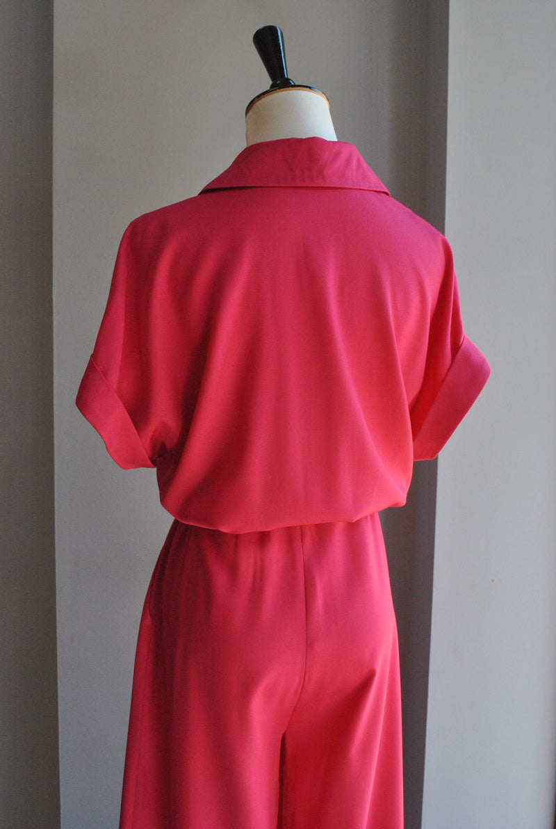 FUCHSIA PINK JUMPSUIT WITH SIDE POCKETS