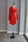 RED JACKET DRESS WITH A BELT