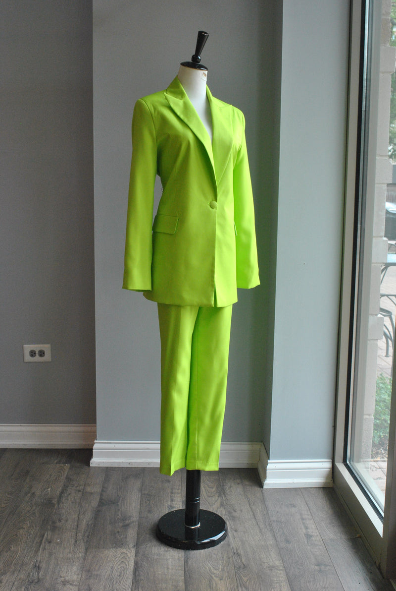510018 Neon Green Suit Set with Belt