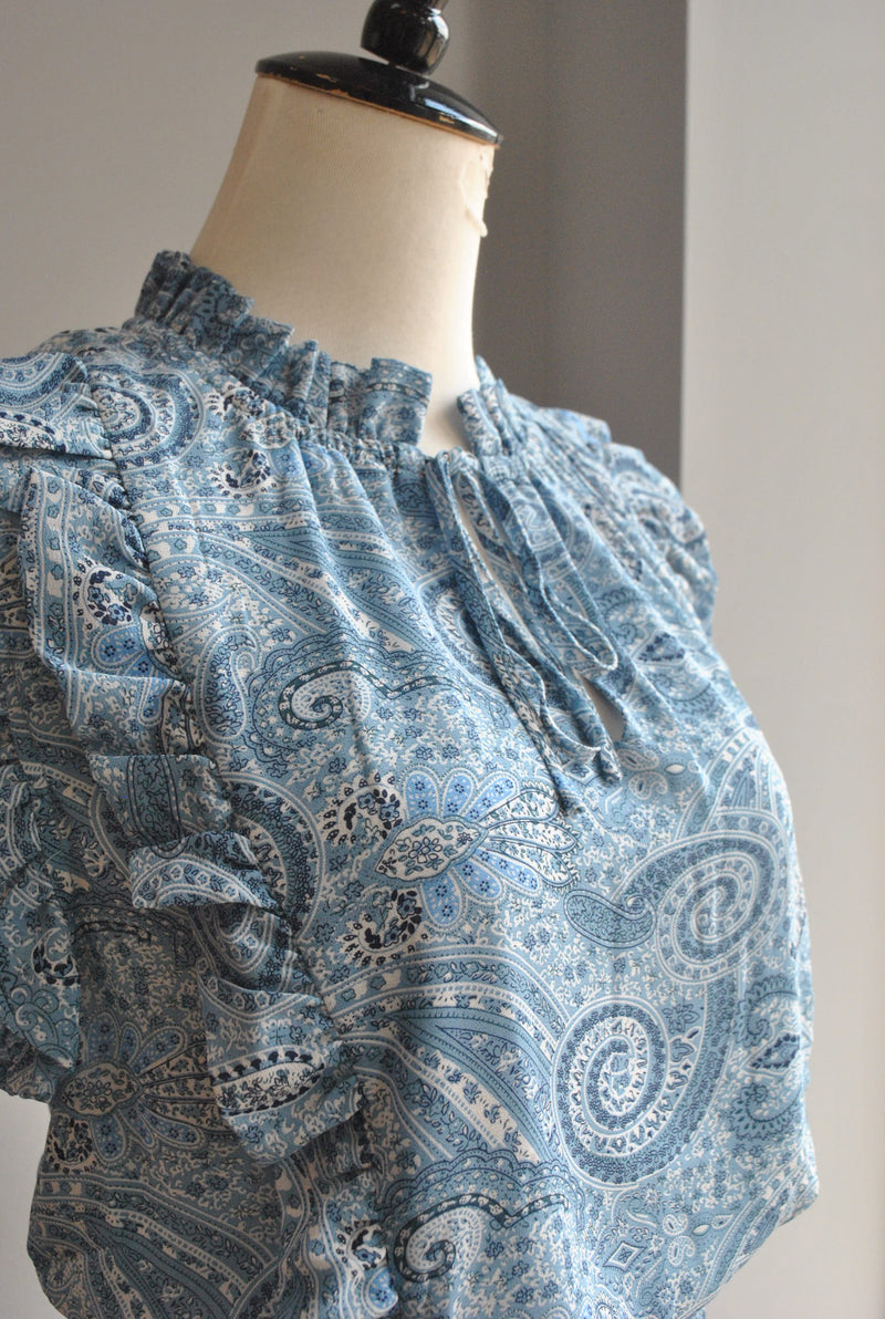 BLUE PAISLEY SET OF MINI SKIRT AND A TOP
